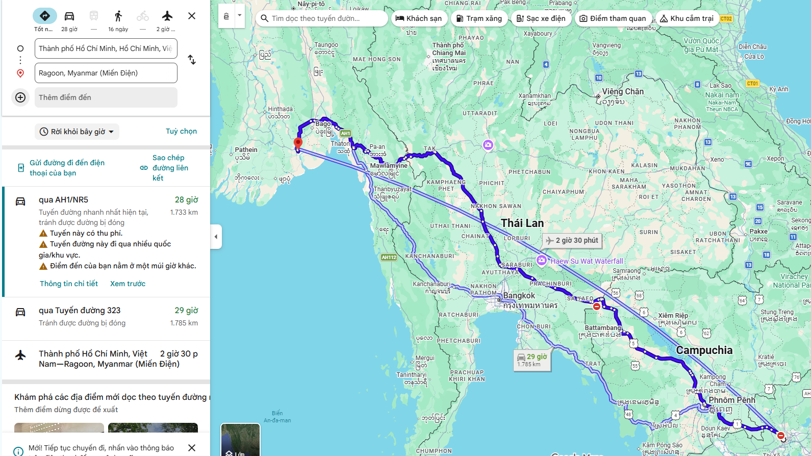 Tuyến đường vận chuyển đến Myanmar rất xa xôi